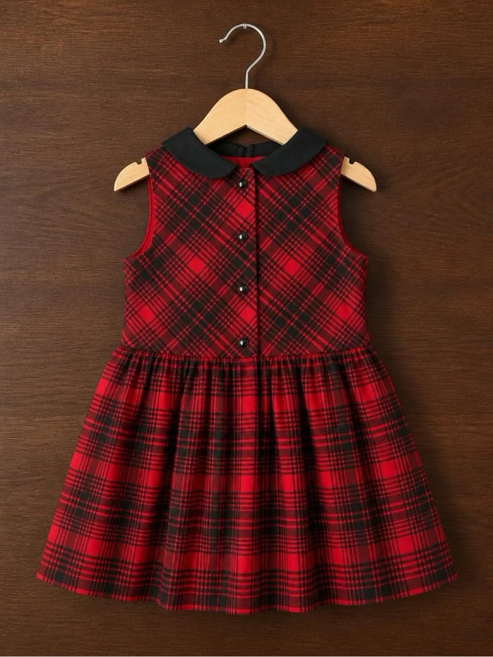 Ralph Lauren Baby Girls 9M Red Black Tartan Plaid Christmas Holiday Dress